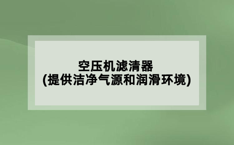空壓機(jī)濾清器(提供潔凈氣源和潤(rùn)滑環(huán)境)